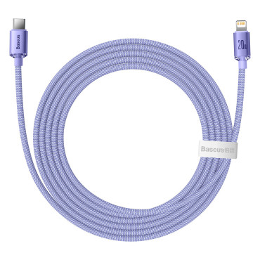 Kabelinė kabelis greitai pakrovimui ir duomenų perdavimo USB-C iPhone žaibas 20W 2M violetinė
