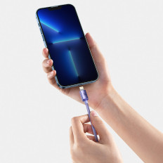 Kabelinė kabelis greitai pakrovimui ir duomenų perdavimo USB-C iPhone žaibas 20W 2M violetinė