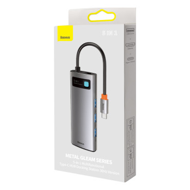 Daudzfunkcionāla USB 5W1 USB-C PD 100W HDMI GREY