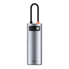 Multifunkčný USB HUB 7W1 Typ C HDMI TF čítačka kariet PD GRAY