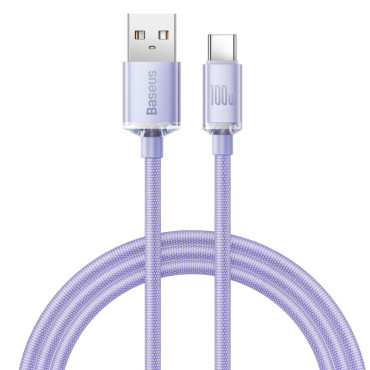 Cabo de cabo para carregamento rápido e transferência de dados USB-C 100W USB 1.2m Violeta