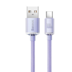 Cable cable for fast loading and USB-C 100W USB data transfer 1.2m violet