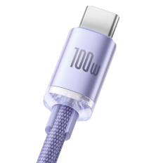 Cable cable for fast loading and USB-C 100W USB data transfer 1.2m violet