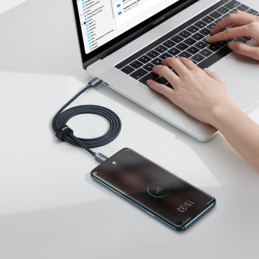 Kábelkábel a gyors terheléshez és az adatátvitelhez USB-C USB-C 100W 1.2m fekete