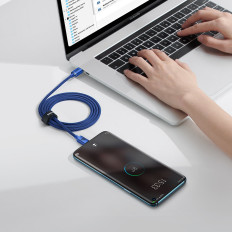 Kabelkabel zum schnellen Laden und Datenübertragung USB-C USB-C 100W 1.2m Blau
