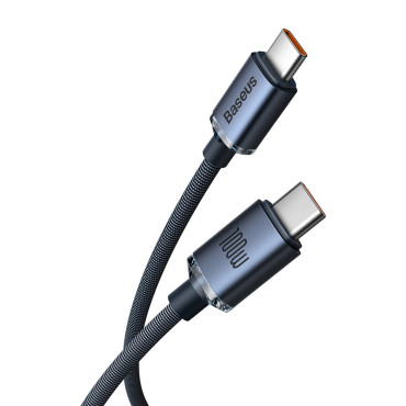 Kabelski kabel za hitro nalaganje in prenos podatkov USB-C USB-C 100W 2M črna