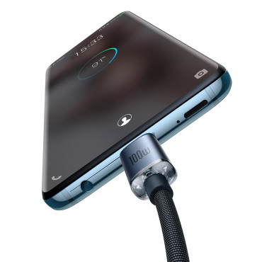 Kabelski kabel za hitro nalaganje in prenos podatkov USB-C USB-C 100W 2M črna