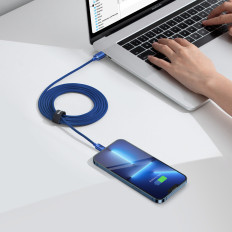 Kabelinė kabelis greitai pakrovimui ir duomenų perdavimo USB C USB-C 100W 2M mėlyna