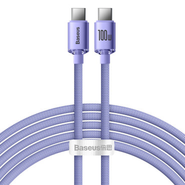 Kabelkabel für schnelles Laden und Datenübertragung USB-C USB-C 100W 2M lila