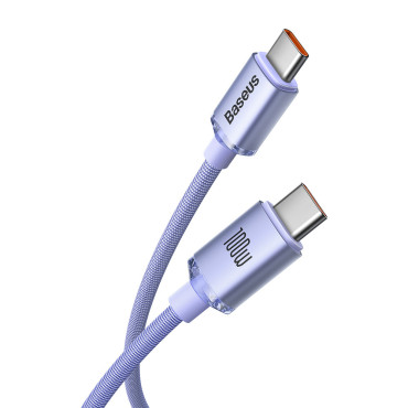 Kabelkabel für schnelles Laden und Datenübertragung USB-C USB-C 100W 2M lila