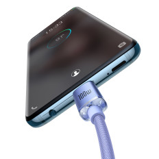 Kabelkabel für schnelles Laden und Datenübertragung USB-C USB-C 100W 2M lila