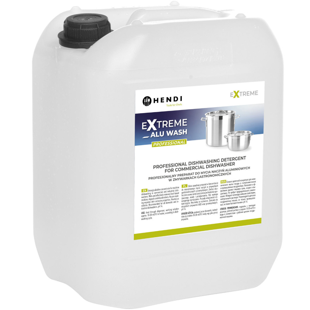 Liquido per la preparazione del lavaggio del piatto di alluminio nelle lavastoviglie gastronomiche 20L - Hendi 699317