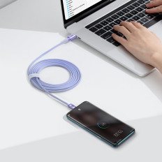 Kábelkábel a gyors terheléshez és az adatátvitelhez USB-C USB-C 100W 2M lila