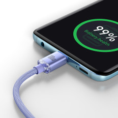 Kabelkabel für schnelles Laden und Datenübertragung USB-C USB-C 100W 2M lila
