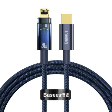Explorer-serien Kabel USB-C-kabel iPhone Lightning 20W 1M blå