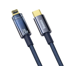 Explorer serijos kabelis USB-C kabelis "iPhone" žaibas 20W 1m mėlyna