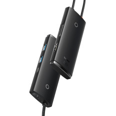 Lite-serie multifunktionell nav USB-C 2 x USB 3.0 USB-C HDMI 1.4 SD-TF Svart