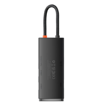 Lite-serie multifunktionell nav USB-C 2 x USB 3.0 USB-C HDMI 1.4 SD-TF Svart