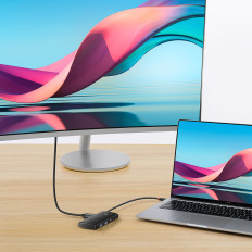 Lite-serie multifunktionell nav USB-C 2 x USB 3.0 USB-C HDMI 1.4 SD-TF Svart