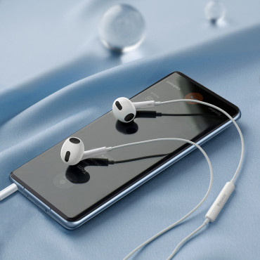 Fones de ouvido com fio encok h17 minijack 3.5mm Branco