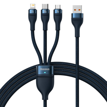 Flash sērija II USB USB-C Cable IPHONE Zibens microusb 100w 1.2m Blue