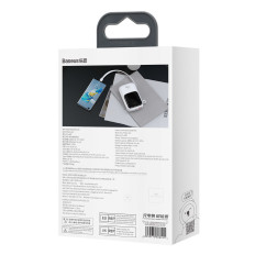 QPOW POWERBANK 10000MAH Ενσωματωμένο καλώδιο USB Τύπος C 22,5W Γρήγορη φόρτιση λευκό