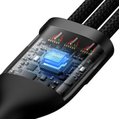 Flash Series II USB-C kabel iPhone Lightning Microusb 100W 1.5m Črna