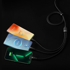 Flash Series II USB-C kaabel iPhone Lightning MicroUSB 100W 1.5m must