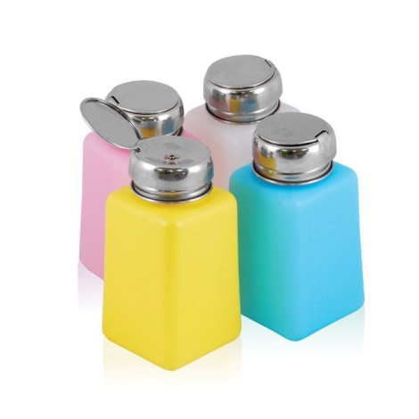 Distributore a pompa cromato 180 ml colori assortiti — insieme mostrato