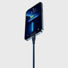 Flash sērija II USB-C USB kabeļa tipa iPhone zibens microusb 100w 1.5m Blue