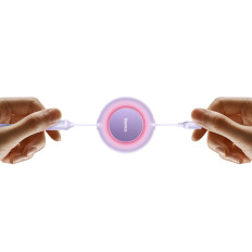 Hengerelt kábel 3in1 USB MicroUSB + iPhone Lightning + USB-C 66W 1.1m lila