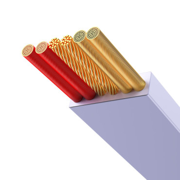 Rullattu kaapeli 3in1 USB Microusb + iPhone Lightning + USB-C 66W 1.1m violetti