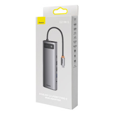Multifunksjonell nav 12in1 USB-C HDMI DP USB-C Minijack 3.5mm Rj45 sd
