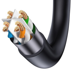 Hitrost Sedem Quick RJ45 Cat Network Cable 7 10Gbps 15m črna