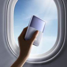 PowerBank Bipow Pro 20000MAH 22.5W su USB C USB kabeliu 0.3m violetinė