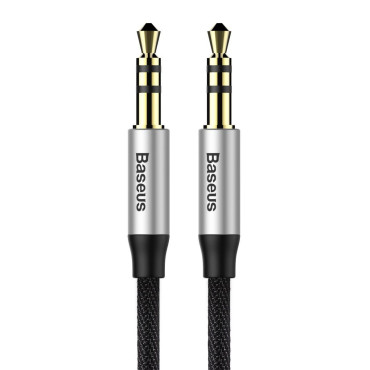 Yiven M30 AUX AUX AUX AUX Cable 3.5mm Μίνι Jack 1m Ασημένιο Ασημένιο-Μαύρο