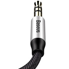 YIVEN M30 AUX AUX AUX CABLE 3.5MM MEN'S MINI JACK 1M SILVER-BLACK