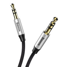 Yiven M30 Aux Aux Aux Cable 3.5mm Menns Mini Jack 1M Silver-Black