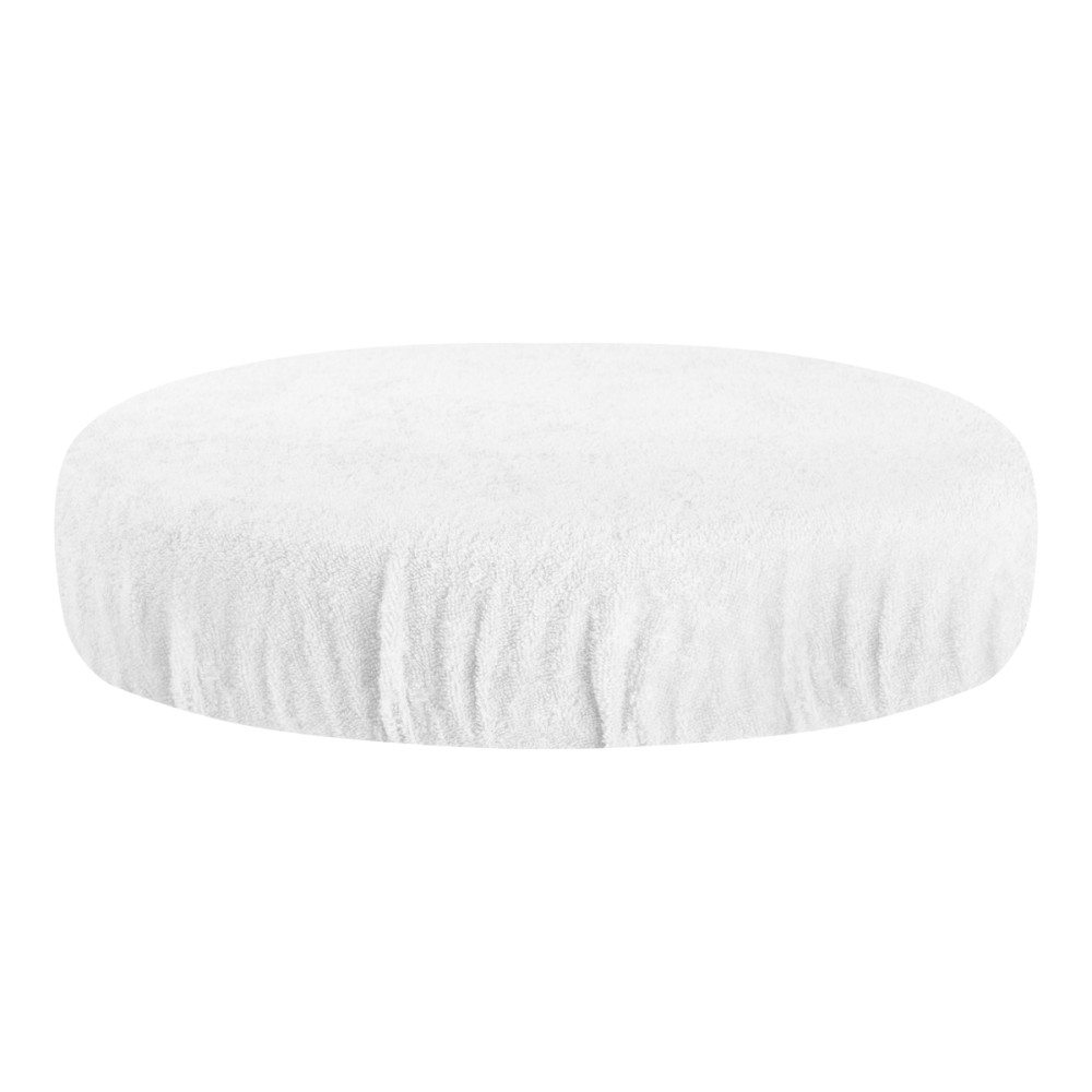 Funda de rizo blanca para taburete — vista frontal