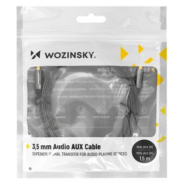 Univerzálny kábel Mini Jack AUX 2M čierny kábel