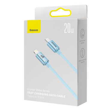 Kabeļu USB-C Cable IPHONE Zibens Ātrā iekraušana 20w 1.2m Blue