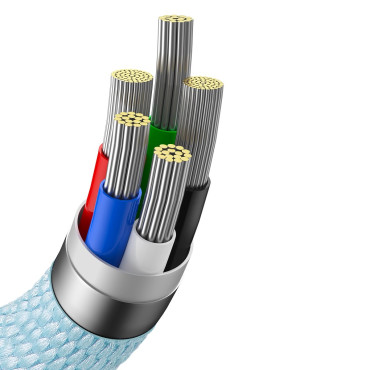 Kabeļu USB-C Cable IPHONE Zibens Ātrā iekraušana 20w 1.2m Blue