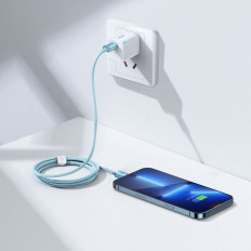 Kabeļu USB-C Cable IPHONE Zibens Ātrā iekraušana 20w 1.2m Blue