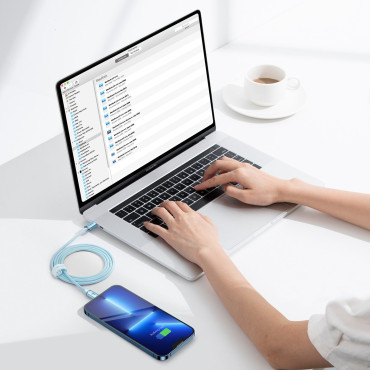 Kabel USB-C Kabel iPhone Lightning Snabblastning 20W 1.2m Blå