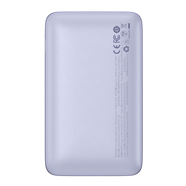 PowerBank BIPOW PRO 20000MAH 22.5W ar USB-C USB kabeli 0.3m Violet