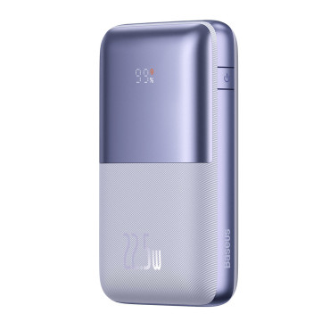 PowerBank BIPOW PRO 20000MAH 22.5W ar USB-C USB kabeli 0.3m Violet