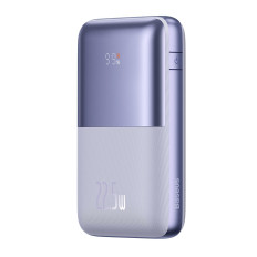 PowerBank BIPOW PRO 20000MAH 22.5W ar USB-C USB kabeli 0.3m Violet