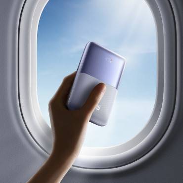 Powerbank Bipow Pro 20000Mah 22,5w s USB-C USB kabelom 0.3m ljubičasta