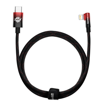 Cable de la alimentación de cable de ángulo con el lado USB-C Iphone Lightning 1M 20W rojo