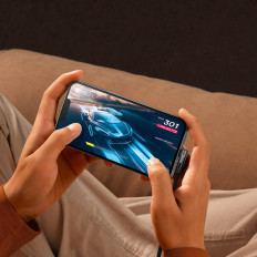 Vinklet kabelstrømskabel med side opp USB-C iPhone Lightning 1M 20W Svart
